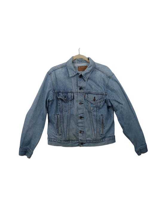 Levi's Jackets & Blazers - Vintage 1980's M Levis Light Wash Denim Trucker Jacket Blue Button Front